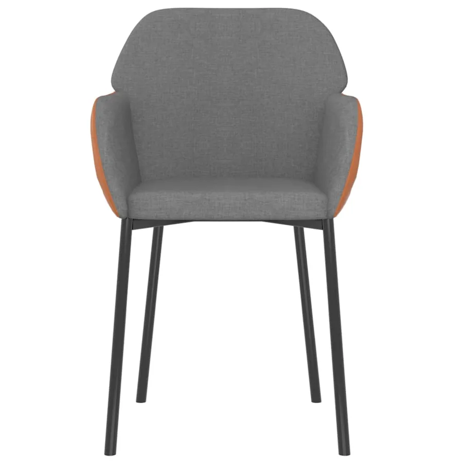 Chaises à manger lot de 2 gris clair tissu et similicuir - 4