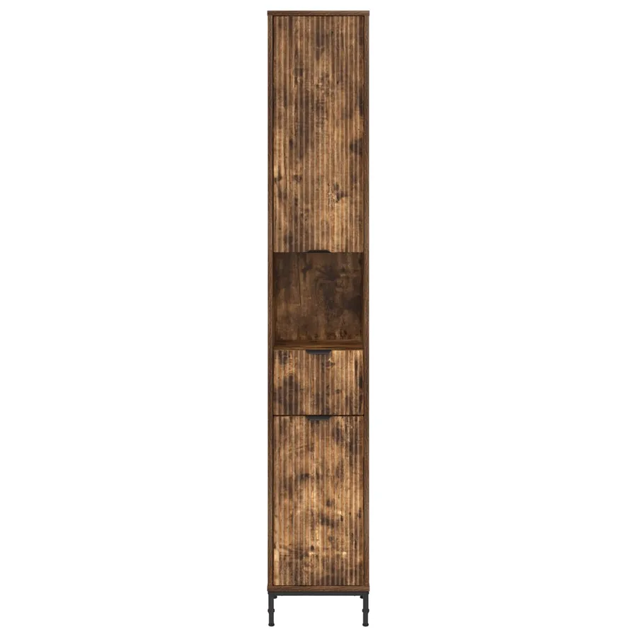 Cabinet de salle de bain Chêne fumé 31,5 x 33 x 190 cm - 6