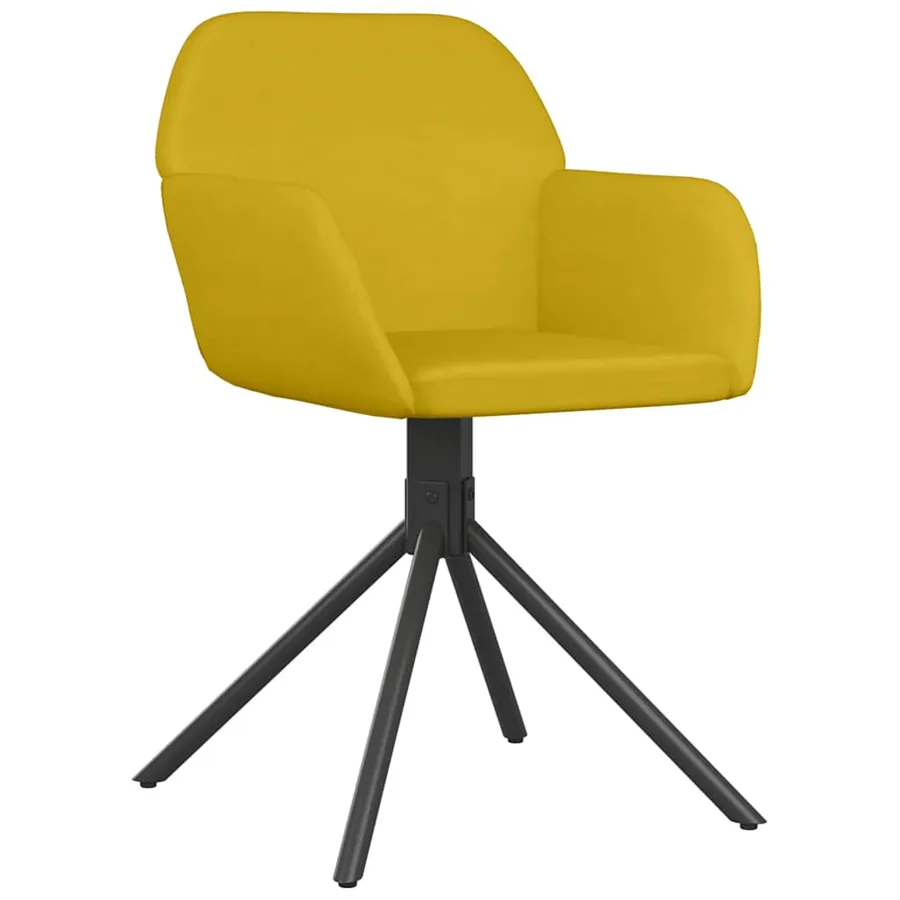 Chaises pivotantes à manger lot de 2 Jaune Velours - 3
