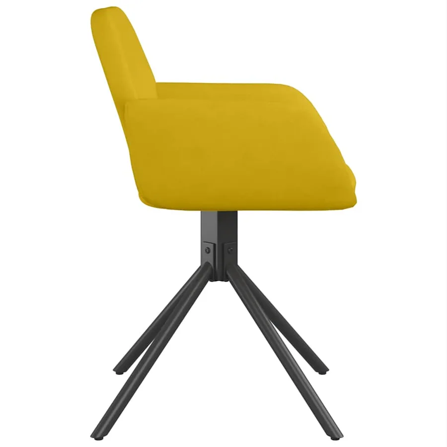 Chaises pivotantes à manger lot de 2 Jaune Velours - 5