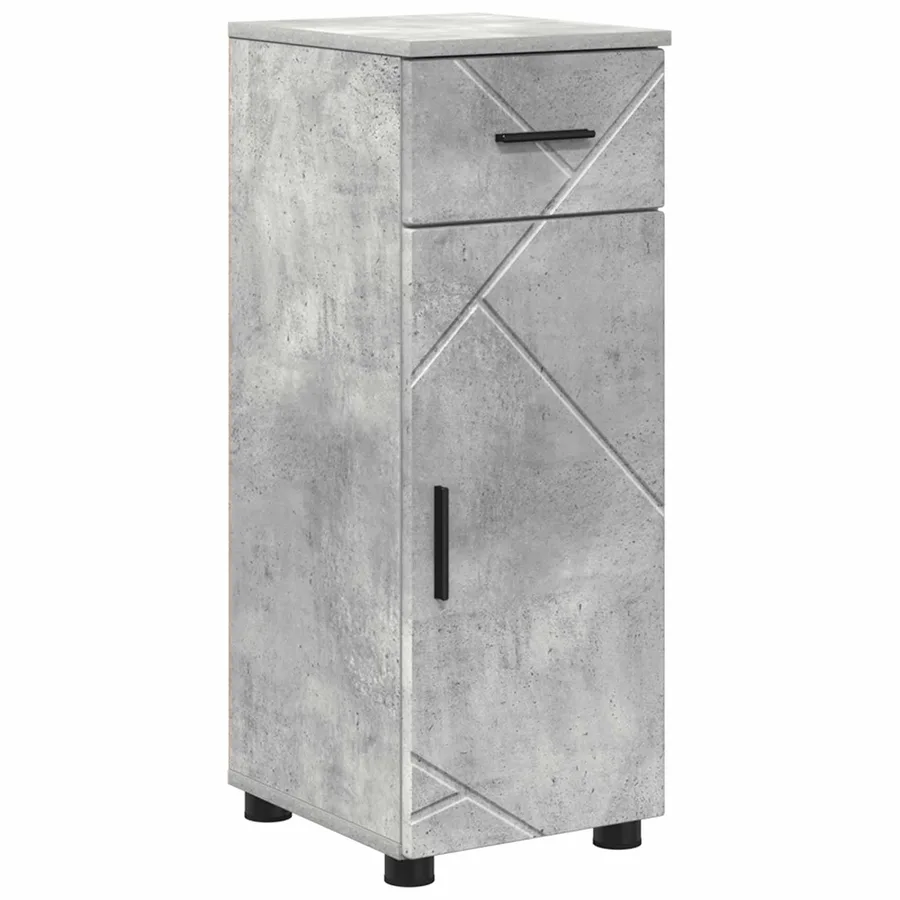 Cabinet de salle de bain avec tiroir Gris béton 30 x 35 x 80 cm - 2