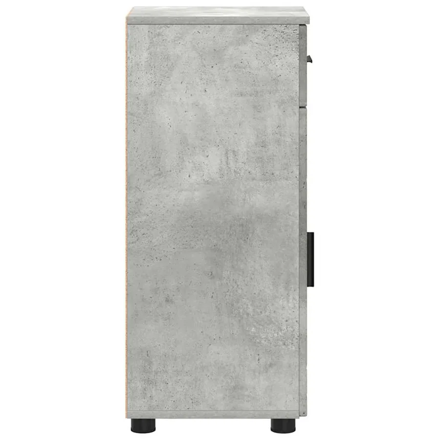 Cabinet de salle de bain avec tiroir Gris béton 30 x 35 x 80 cm - 8