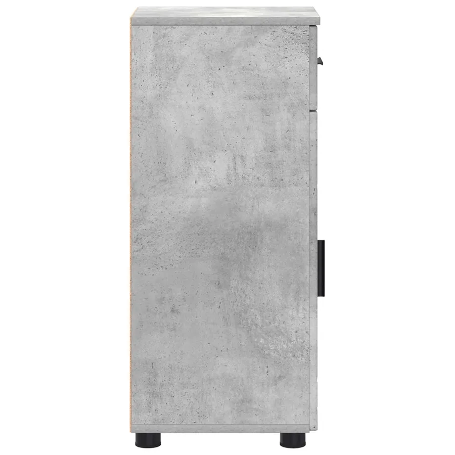 Cabinet de salle de bain avec tiroir Gris béton 30 x 35 x 80 cm - 9