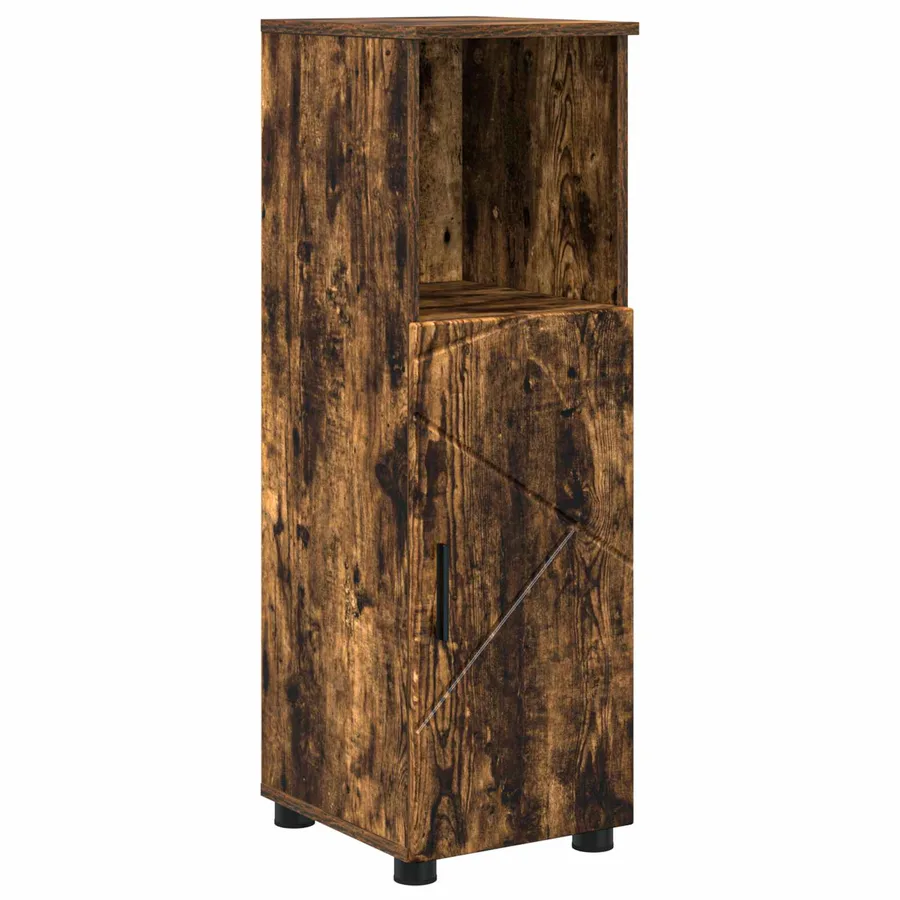 Cabinet de salle de bain avec porte Chêne fumé 30 x 35 x 95 cm - 2