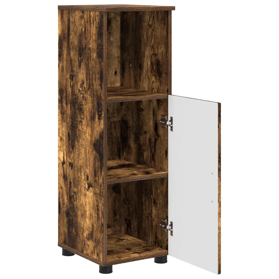 Cabinet de salle de bain avec porte Chêne fumé 30 x 35 x 95 cm - 5