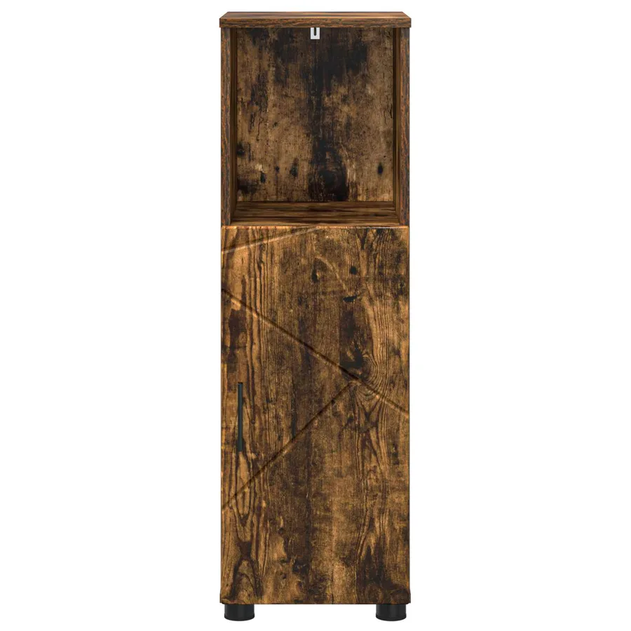 Cabinet de salle de bain avec porte Chêne fumé 30 x 35 x 95 cm - 6