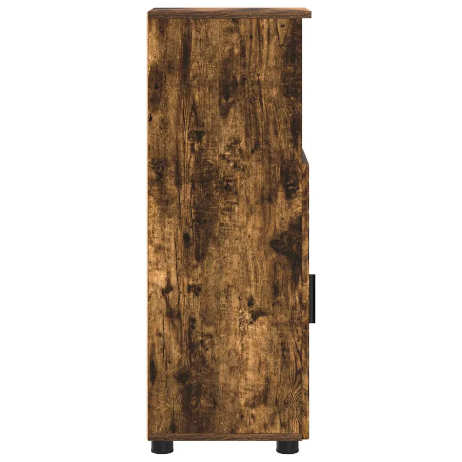 Cabinet de salle de bain avec porte Chêne fumé 30 x 35 x 95 cm - 7