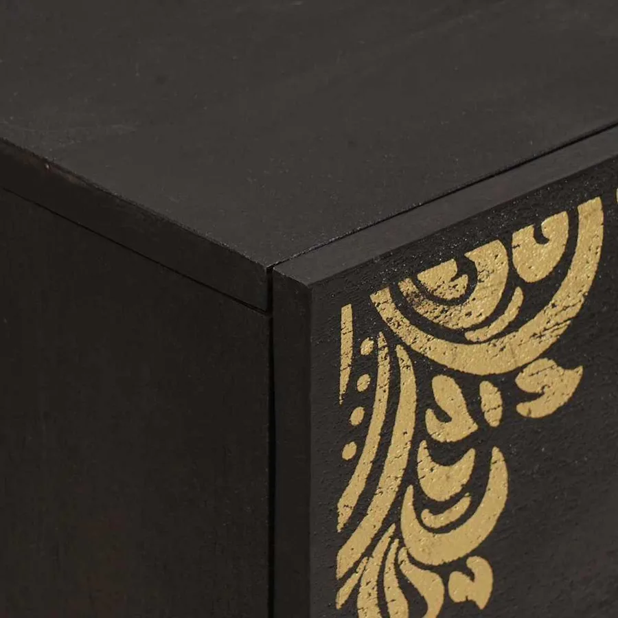 Buffet avec tiroir Noir 40 x 33 x 75 cm Bois de mangue massif - 6