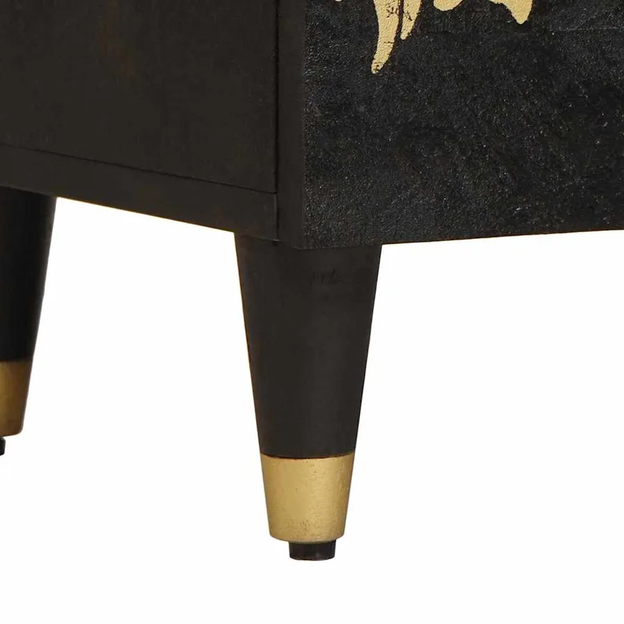 Buffet avec tiroir Noir 40 x 33 x 75 cm Bois de mangue massif - 8