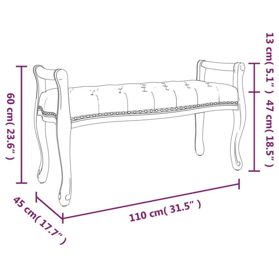 Banc 110x45x60 cm lin - 7