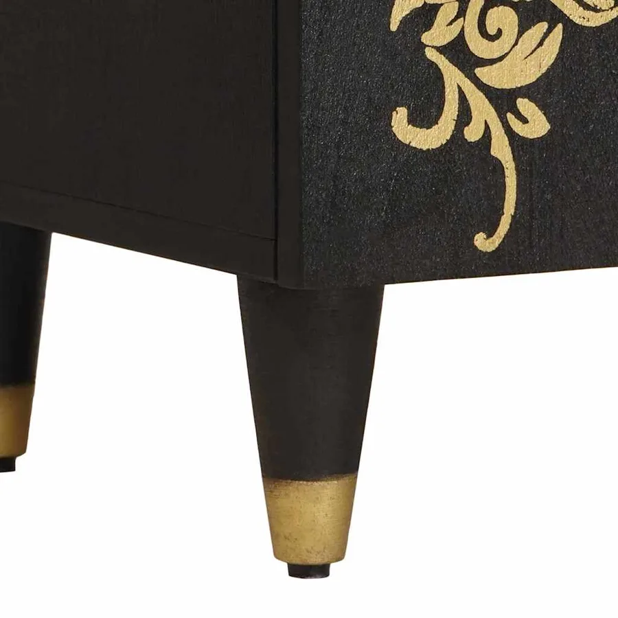 Cabinet de chevet avec porte avec tiroir Noir 50 x 33 x 60 cm - 8