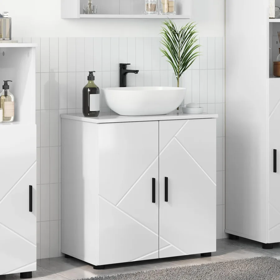 Cabinet de salle de bain Blanc brillant 61 x 35 x 64 cm