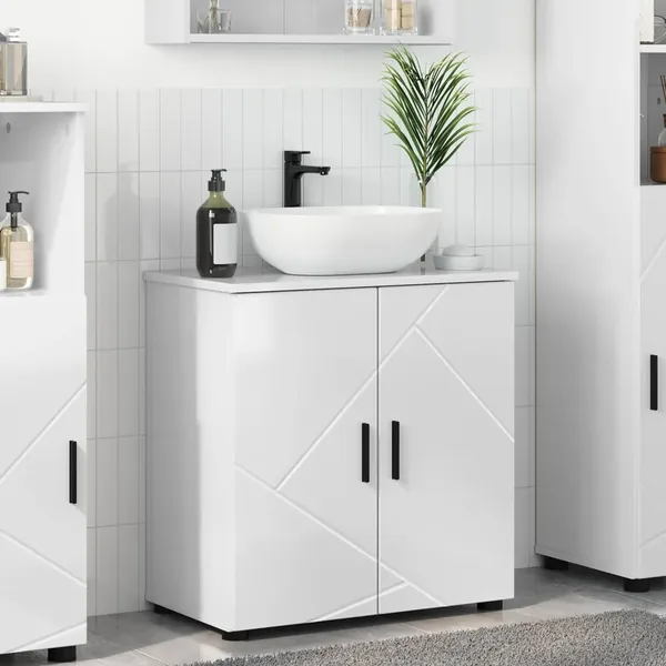 Cabinet de salle de bain Blanc brillant 61 x 35 x 64 cm