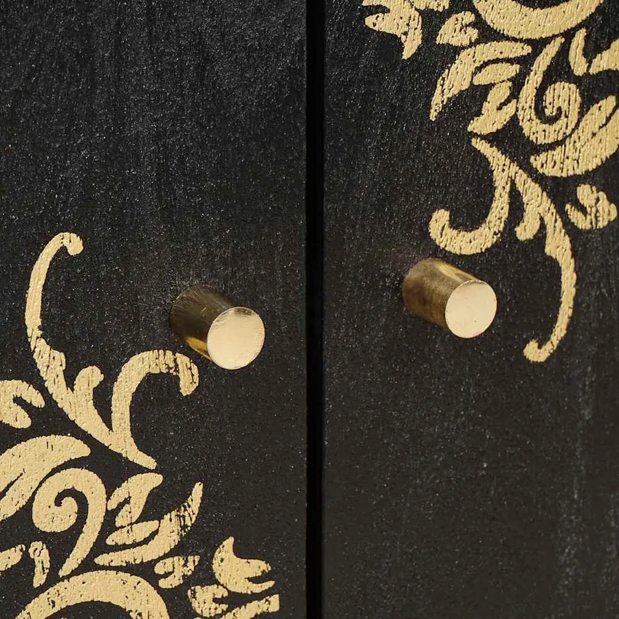 Buffet Noir 60 x 33 x 75 cm Bois de mangue massif - 7
