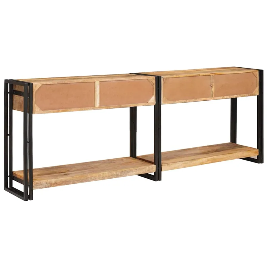 Tables console avec tiroir 2 pcs Marron Bois de mangue massif - 6