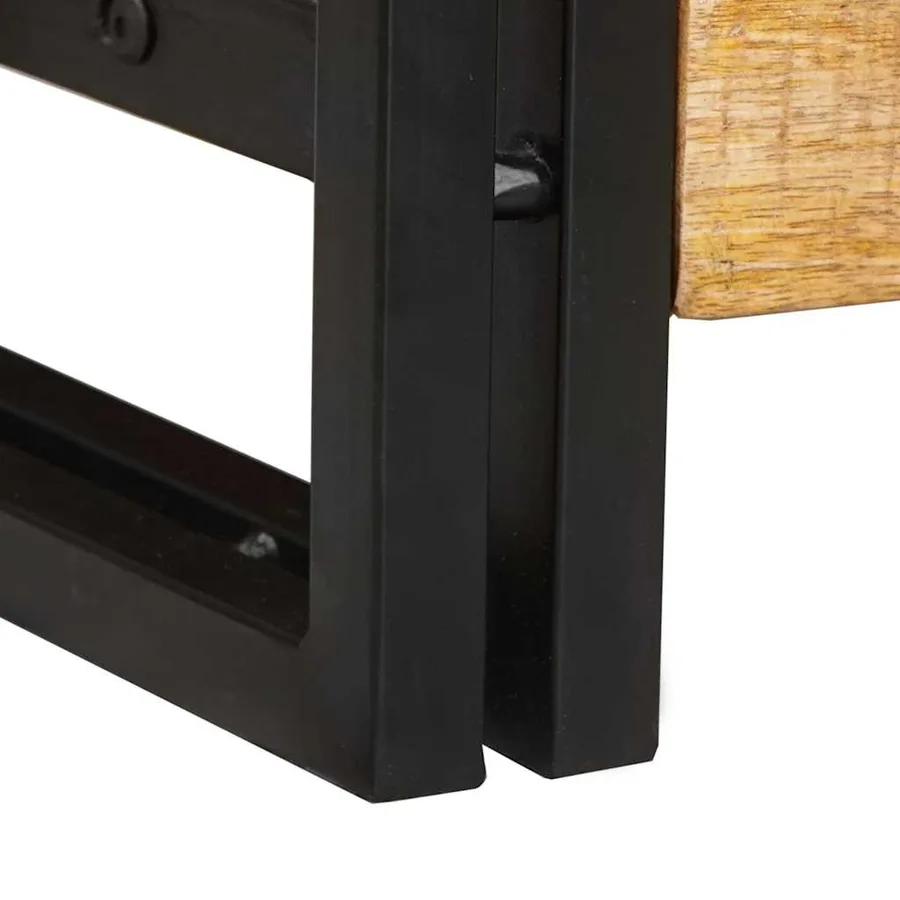 Tables console avec tiroir 2 pcs Marron Bois de mangue massif - 9