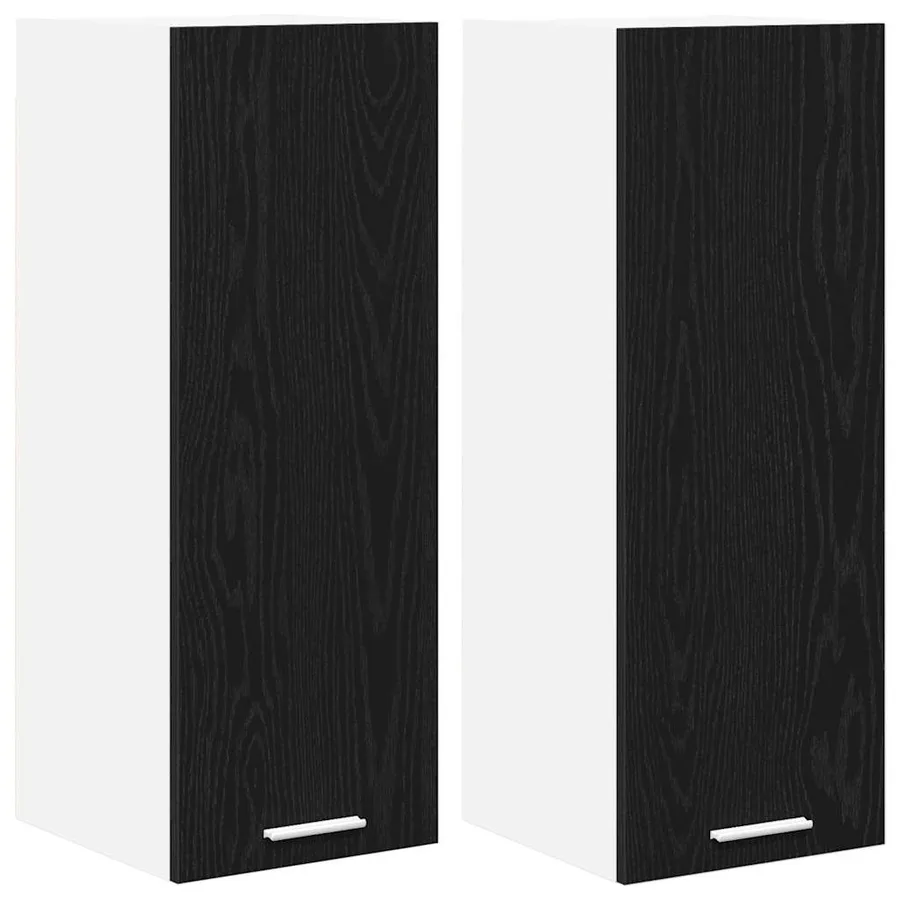 Armoire suspendue 2 pcs Chêne noir et Blanc 30 x 31 x 80 cm - 2