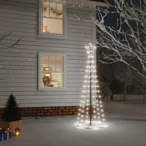 Arbre de Noël cône 108 LED Blanc froid 70x180 cm