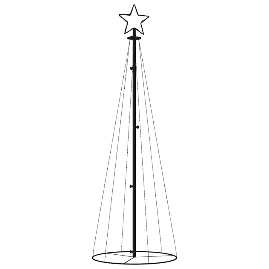 Arbre de Noël cône 108 LED Blanc froid 70x180 cm - 3