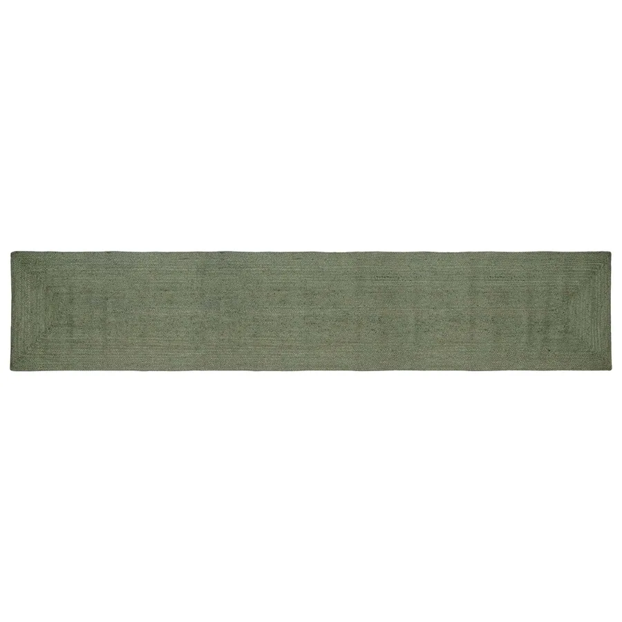 Tapis de surface Rectangulaire Vert olive 80 x 400 cm Jute