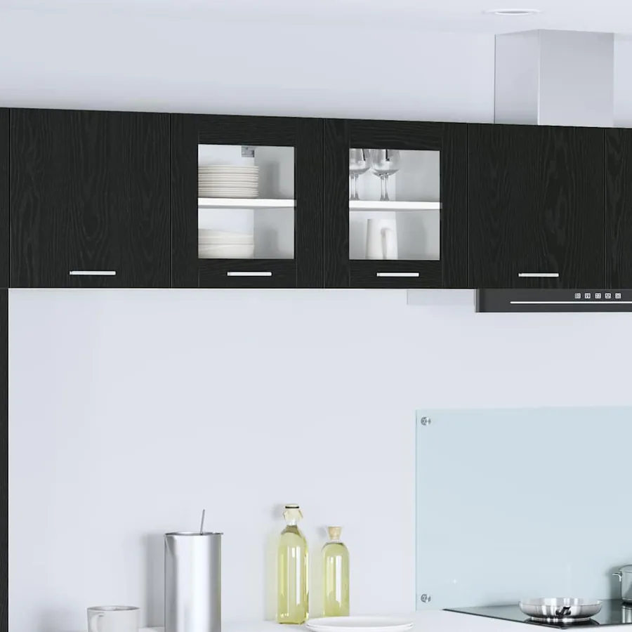 Armoire suspendue avec porte 2 pcs Chêne noir 40 x 31 x 40 cm