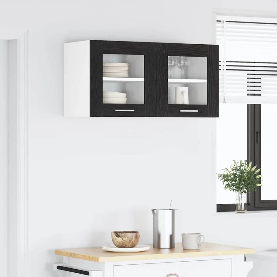 Armoire suspendue avec porte 2 pcs Chêne noir 40 x 31 x 40 cm - 4