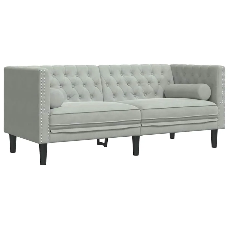 Canapé de salon 3 pcs Gris clair 194 x 74,5 x 70,5 cm Velours - 5