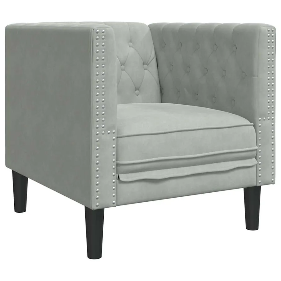 Canapé de salon 3 pcs Gris clair 194 x 74,5 x 70,5 cm Velours - 6