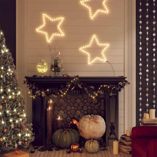 Figure d'étoile de Noël avec 48 LED blanc chaud 56 cm