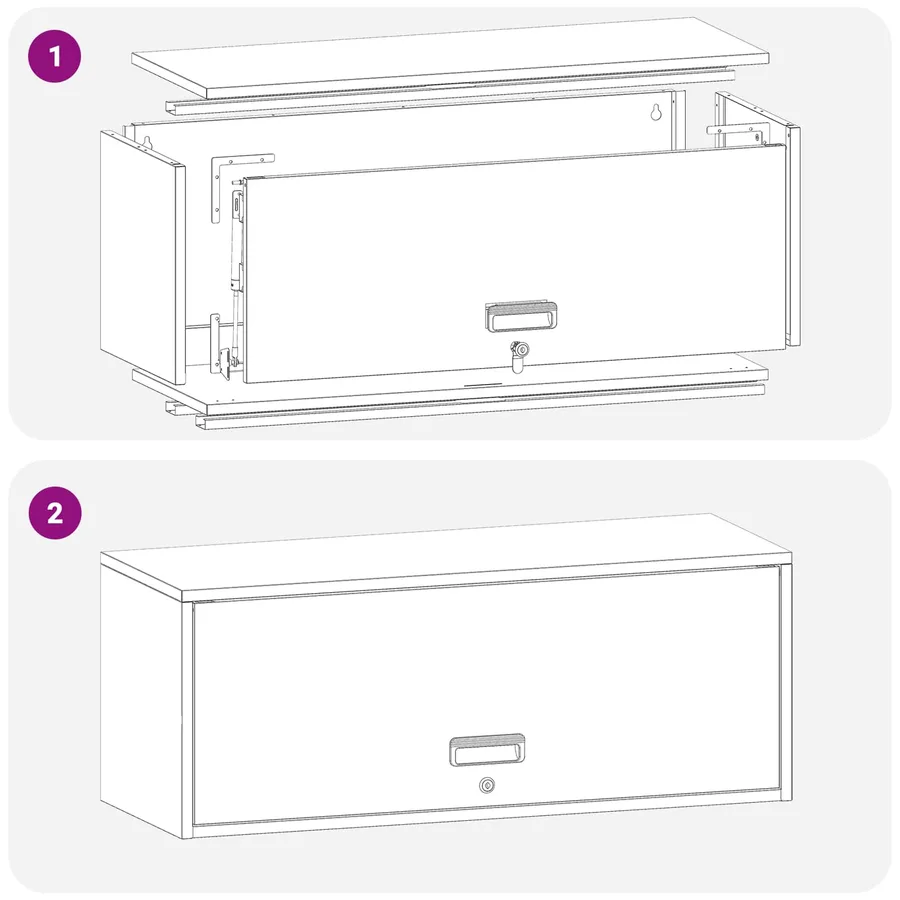 Armoire murale pour garage Anthracite 90 x 33 x 35 cm - 12