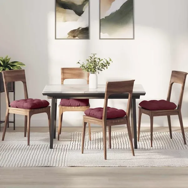 Coussins de siège 4 pcs Bordeaux 45 x 45 x 12 cm tissu