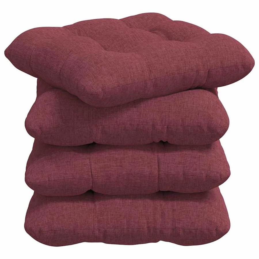 Coussins de siège 4 pcs Bordeaux 45 x 45 x 12 cm tissu - 2