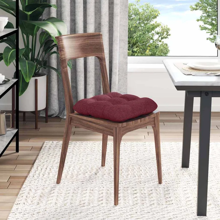 Coussins de siège 4 pcs Bordeaux 45 x 45 x 12 cm tissu - 4