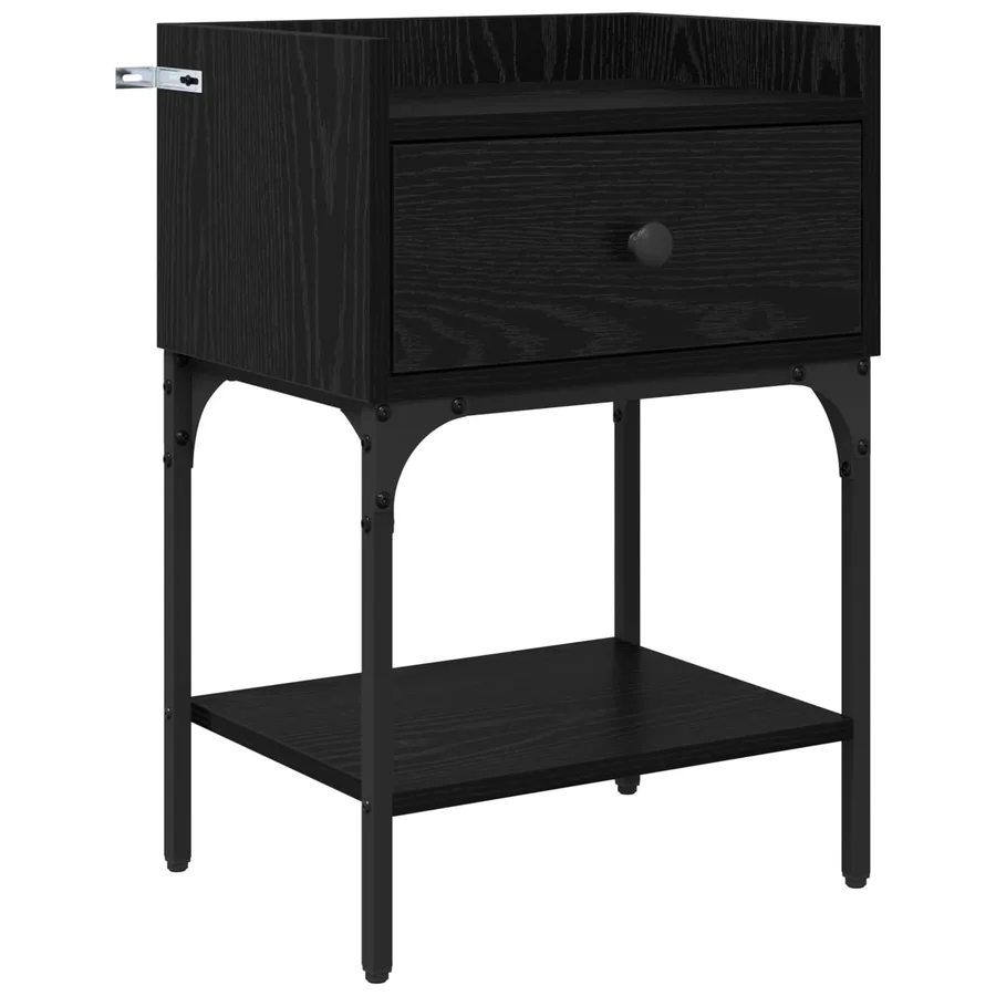 Table de chevet Chêne noir 40 x 29 x 60 cm Bois d'ingénierie - 2