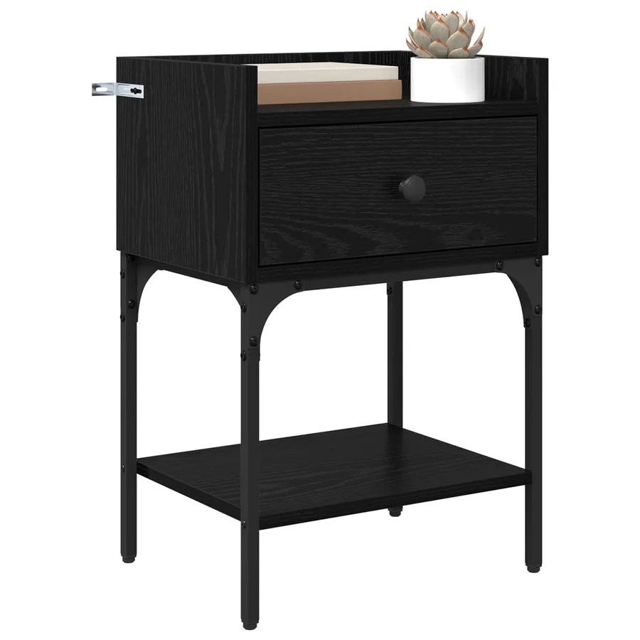 Table de chevet Chêne noir 40 x 29 x 60 cm Bois d'ingénierie - 3