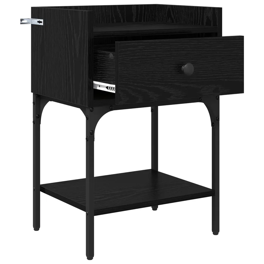 Table de chevet Chêne noir 40 x 29 x 60 cm Bois d'ingénierie - 5