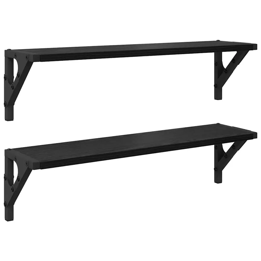 Étagères Murales 2 pcs Chêne noir 60 x 15 x 15,5 cm - 2