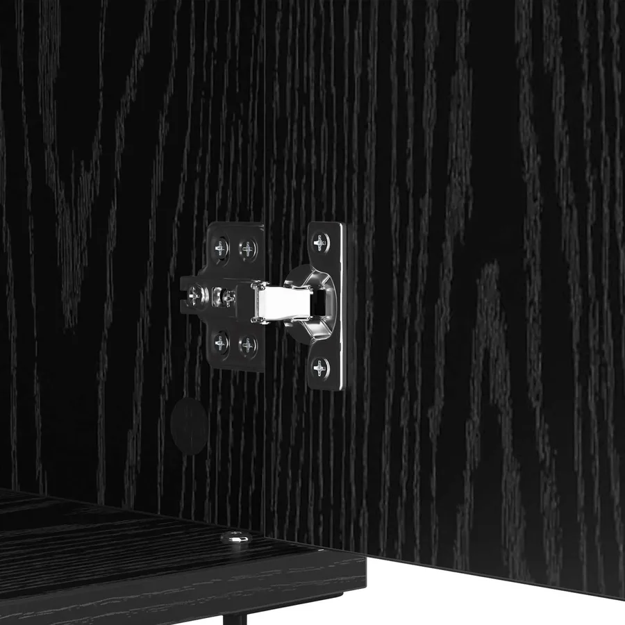 Buffet Chêne noir 60 x 35 x 70 cm Bois d'ingénierie et fer - 8