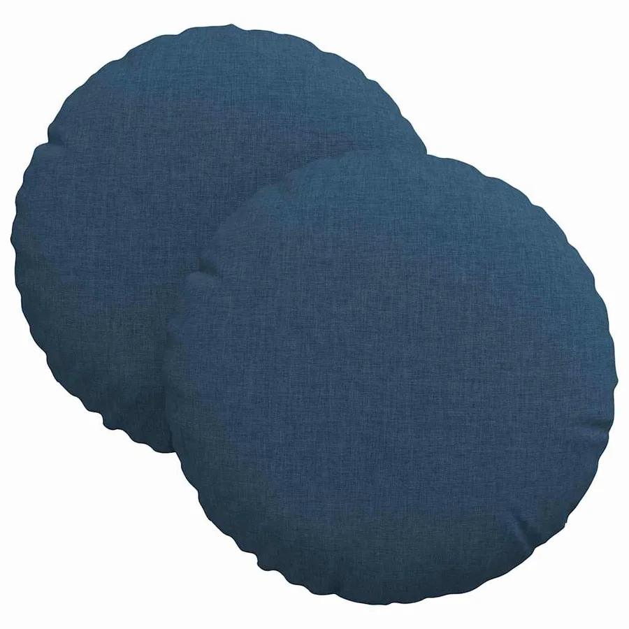 Coussins de siège 2 pcs Bleu Ø30 x 13 cm tissu - 2