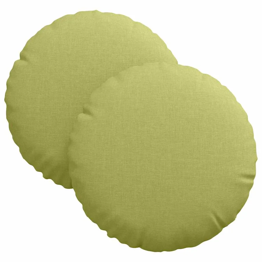 Coussins de siège 2 pcs Vert clair Ø30 x 13 cm tissu - 2