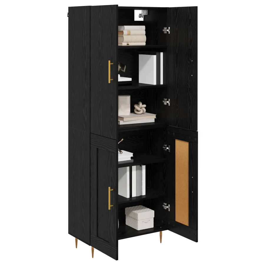 Haut Armoire Chêne noir 69,5 x 34 x 180 cm Bois d'ingénierie - 3