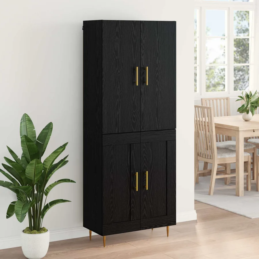 Haut Armoire Chêne noir 69,5 x 34 x 180 cm Bois d'ingénierie - 4