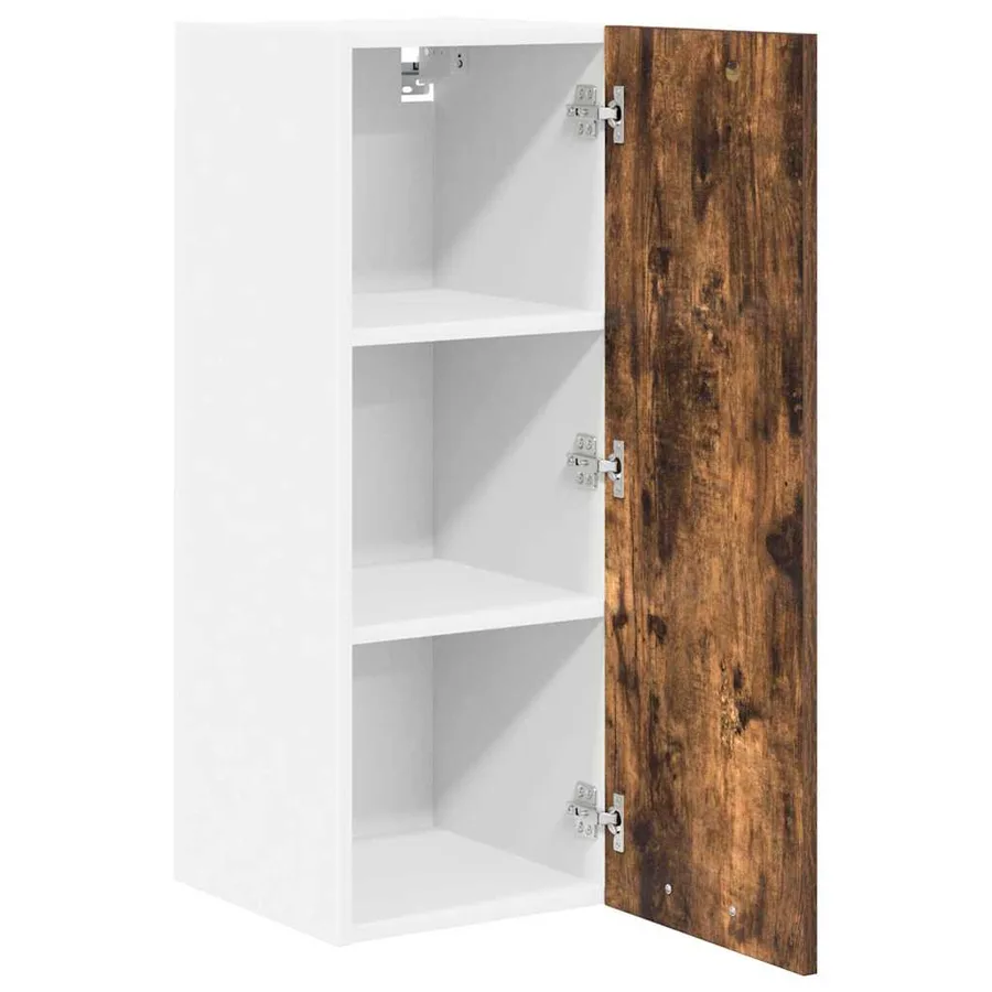 Armoire suspendue avec stockage Riga 2 pcs Chêne fumé et Blanc - 5