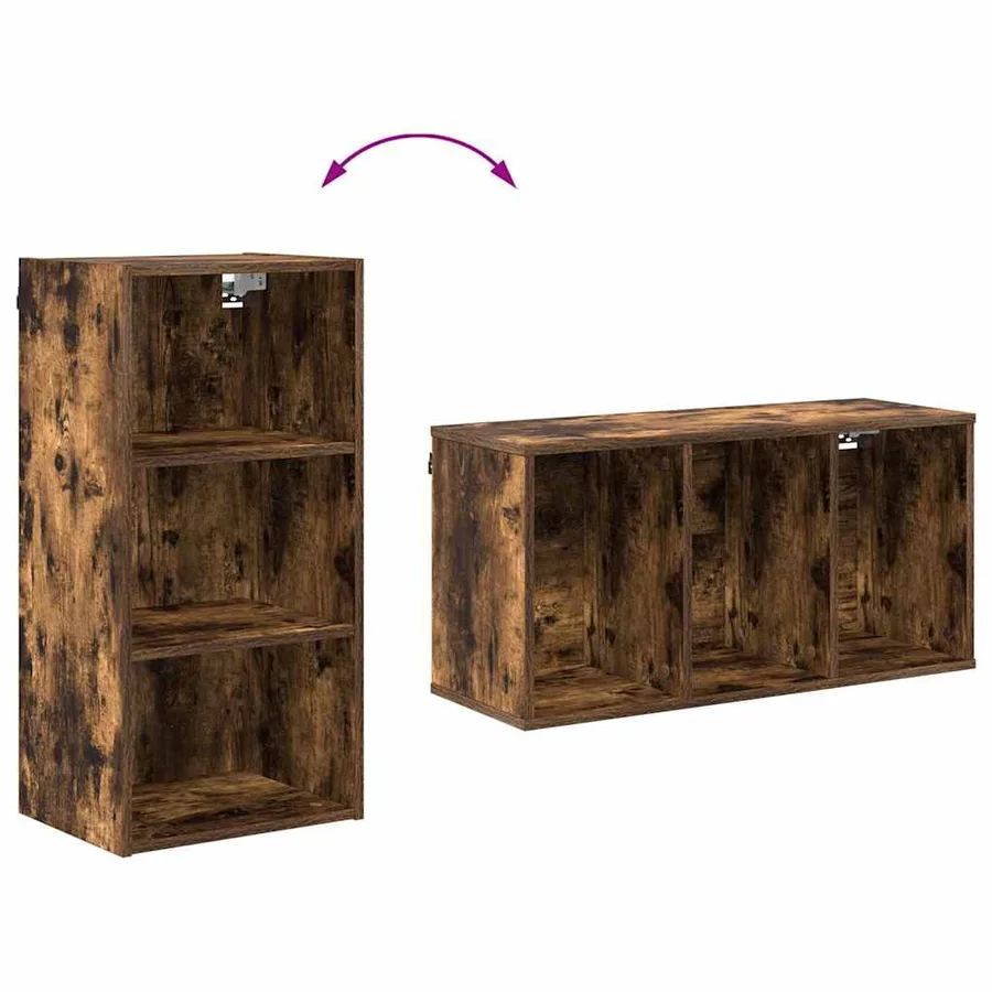 Armoire suspendue avec stockage Chêne fumé 40 x 29,5 x 80 cm - 8