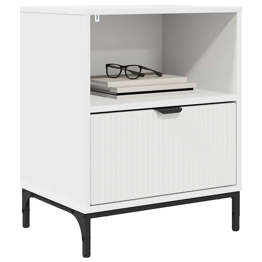 Cabinet de chevet 2 pcs Blanc 49 x 36 x 61 cm Bois d'ingénierie - 3
