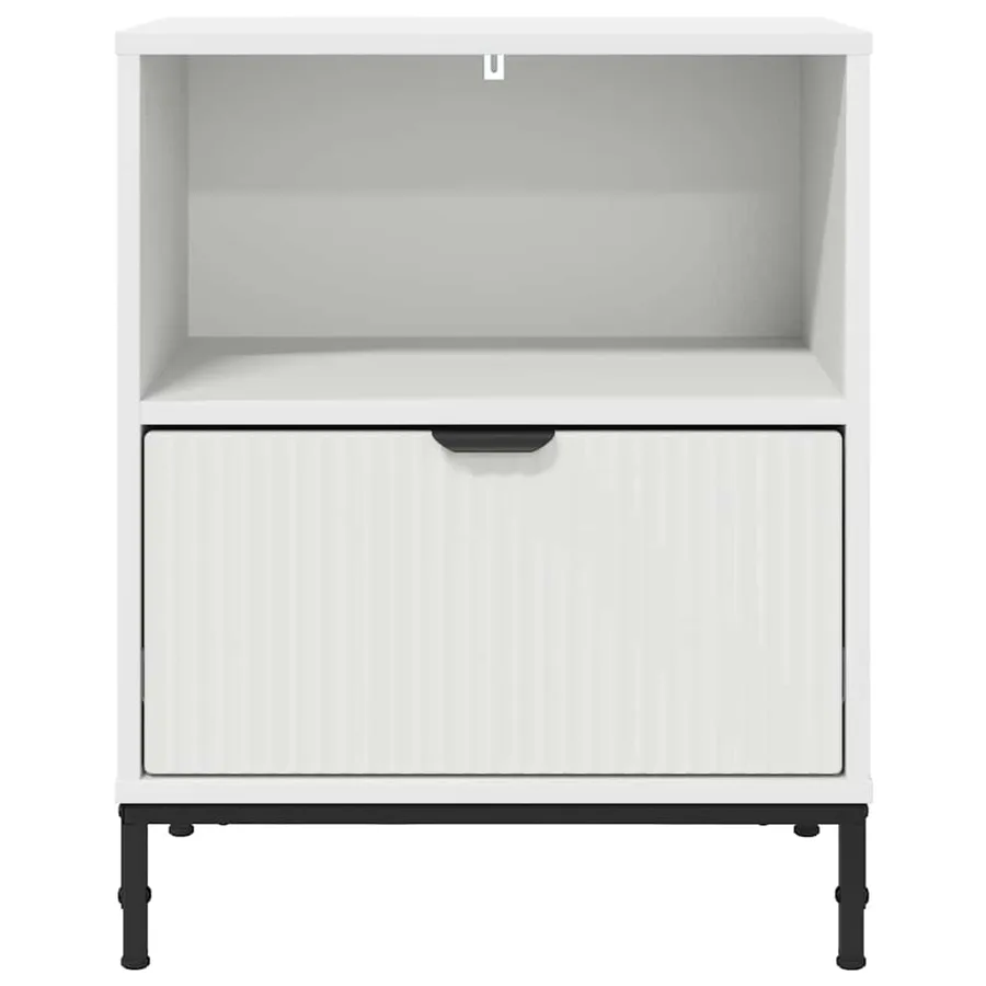 Cabinet de chevet 2 pcs Blanc 49 x 36 x 61 cm Bois d'ingénierie - 6