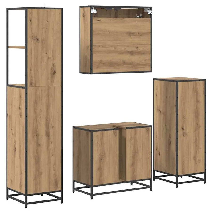 Ensemble de mobilier de salle de bain 4 pc Chêne artisanal - 10