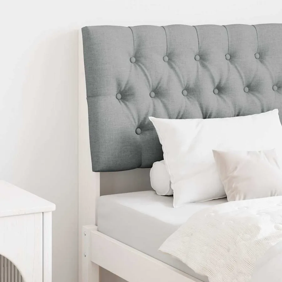 Tête de lit capitonnée Gris clair 80 cm Pin massif