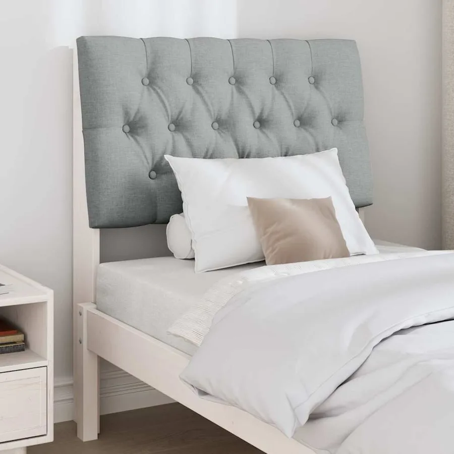Tête de lit capitonnée Gris clair 80 cm Pin massif - 3
