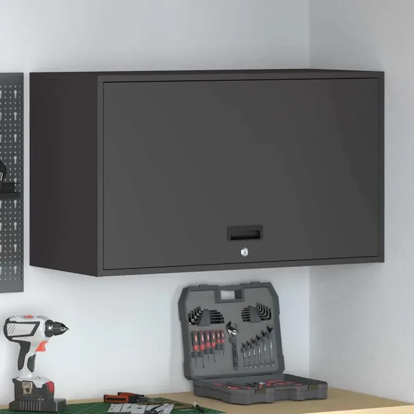 Armoire murale pour garage Noir 90 x 40 x 53 cm